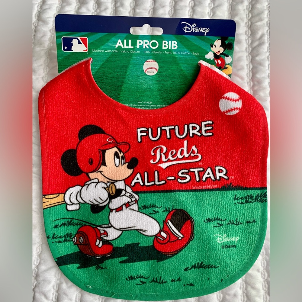 Official All Pro Disney Mickey Mouse Cincinnati Reds Bib